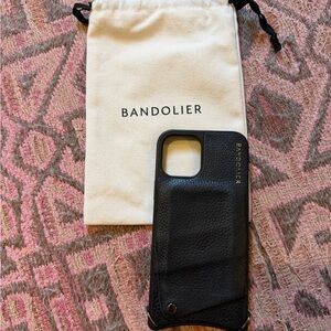 Bandolier Black Leather iPhone Case-iPhone 12 Pro Max